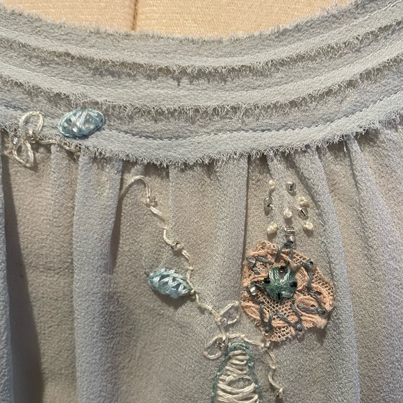 Rebecca Taylor Puff Sleeve Silk Blouse with tie Size 6 - Picture 6 of 16